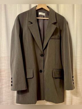 Oversized Grey Blazer Jacket